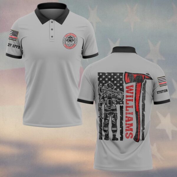 Custom Name & Fire Dept Volunteer Strong – Tillman Axe #DQH0397 - Polo