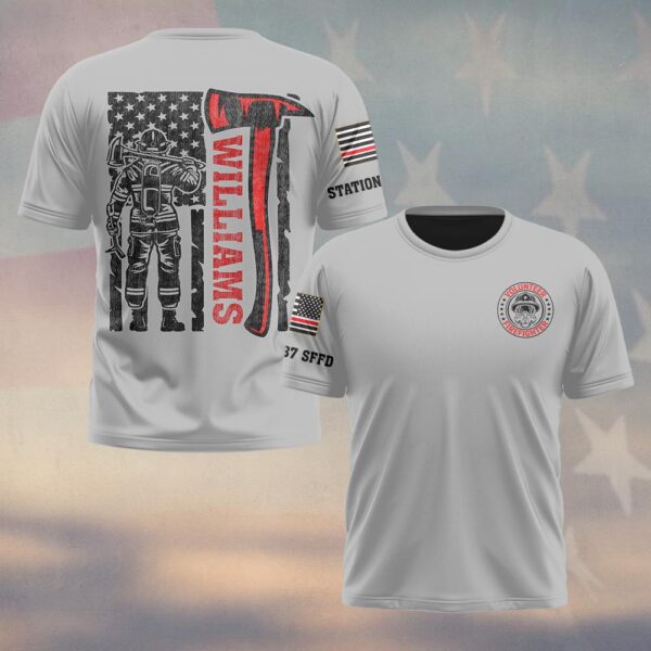 Custom Name & Fire Dept Volunteer Strong – Tillman Axe #DQH0397 - T-shirt