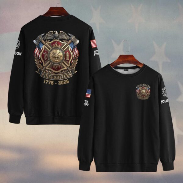 Custom Name & Fire Department USA Firefighter 1776 - 2006 #DQH0421 - Sweatshirt