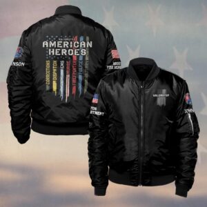 Custom Name & Department American Heroes First Responders #DQH0446 - Bomber Jacket