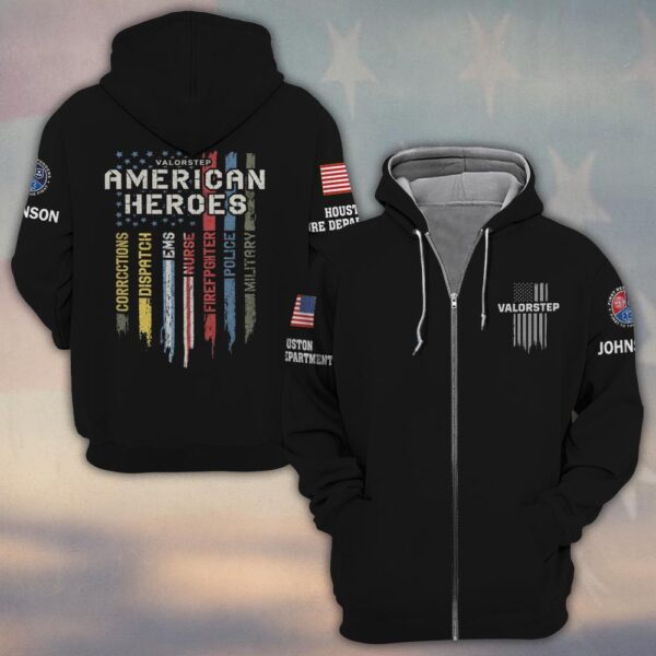 Custom Name & Department American Heroes First Responders #DQH0446 - Zip Hoodie