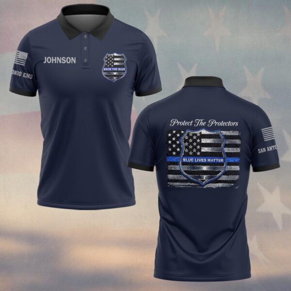 Custom Name & Department Blue Lives Matter First Responders #DQH0450 - Polo