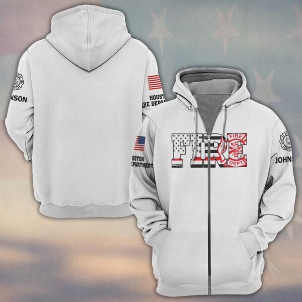 Custom Name & Department American FIRE Legacy Firefighter #DQH0461 - Zip Hoodie