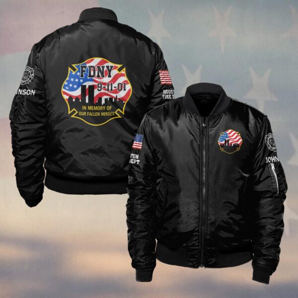 Custom Name & Department In Memory of Our Fallen Heroes Firefighter #DQH0462 - Bomber Jacket