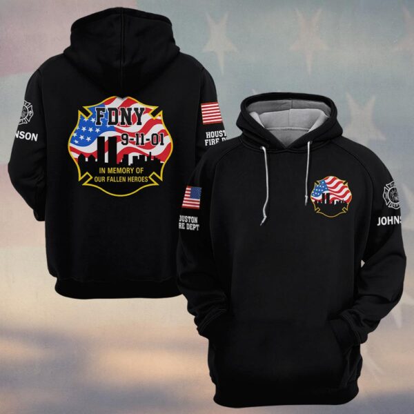 Custom Name & Department In Memory of Our Fallen Heroes Firefighter #DQH0462 - Hoodie