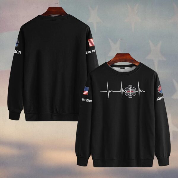Custom Name & Department Life on the Line EMS First Responders #DQH0465 - Sweatshirt