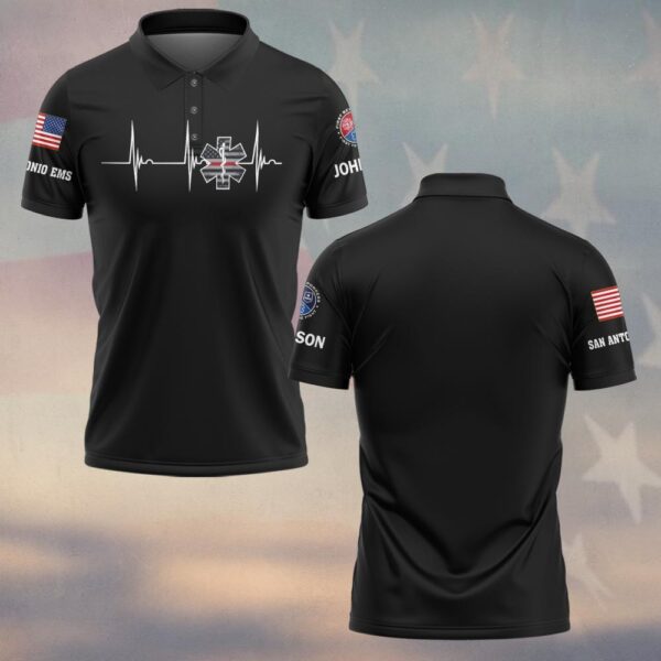 Custom Name & Department Life on the Line EMS First Responders #DQH0465 - Polo