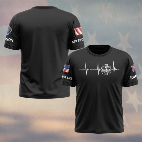 Custom Name & Department Life on the Line EMS First Responders #DQH0465 - T-shirt