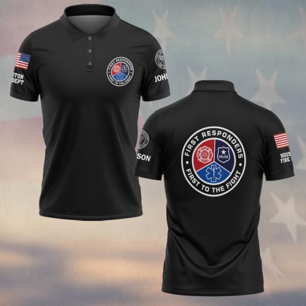 Custom Name & Department First Responders First To The Fight #DQH0466 - Polo