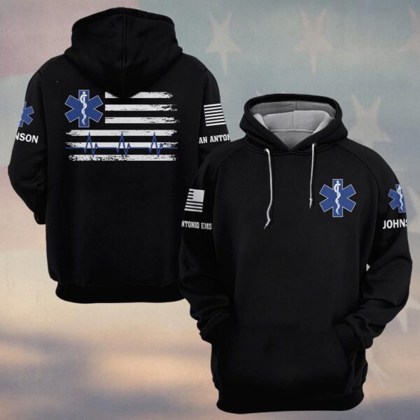 Custom Name & Department EMS Duty Pulse First Responders #DQH0471 - Hoodie
