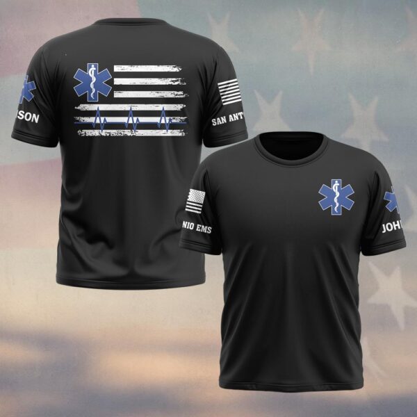 Custom Name & Department EMS Duty Pulse First Responders #DQH0471 - T-shirt