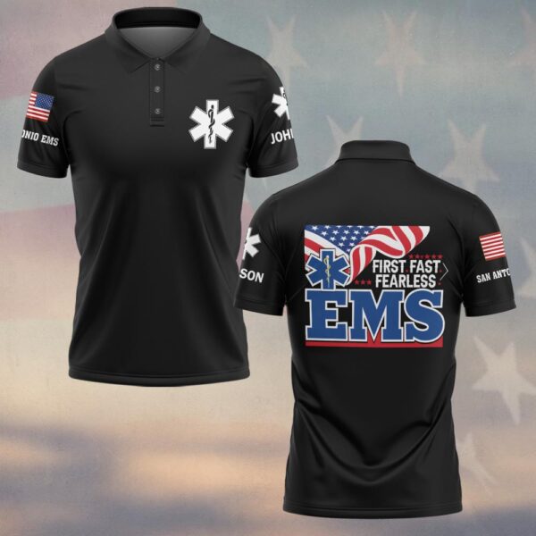 Custom Name & Department EMS First Fast & Fearless First Responders #DQH0473 - Polo