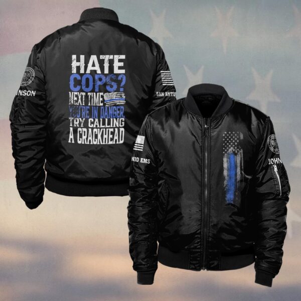 Custom Name & Department Who You Gonna Call Law Enforcement #DQH0477 - Bomber Jacket