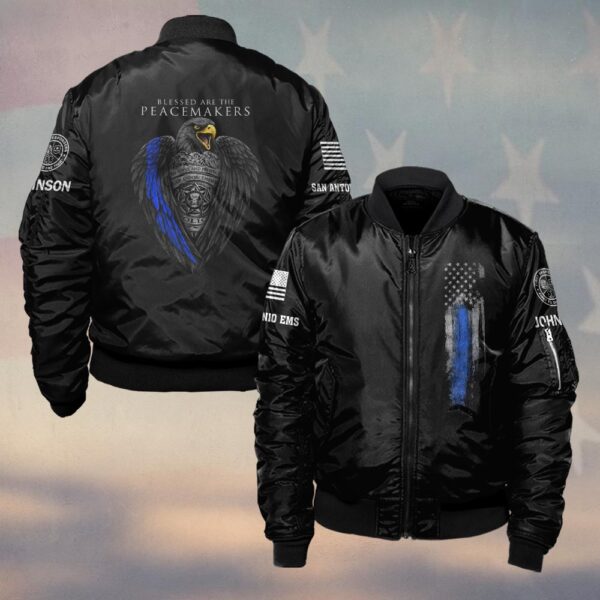 Custom Name & Department Blessed Are The Peacemakers #DQH0478 - Bomber Jacket