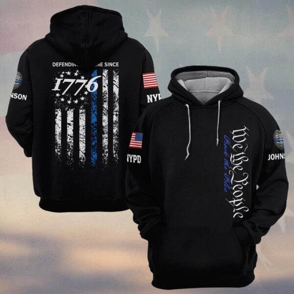 Custom Name & Department Defending The Line Since 1776 Law Enforcement #DQH0481 - Hoodie
