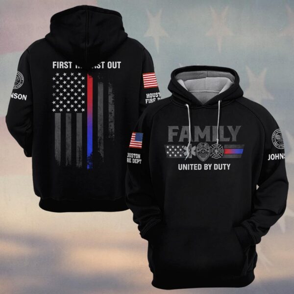 Custom Name & Department First Responder Family United By Duty #DQH0483 - Hoodie