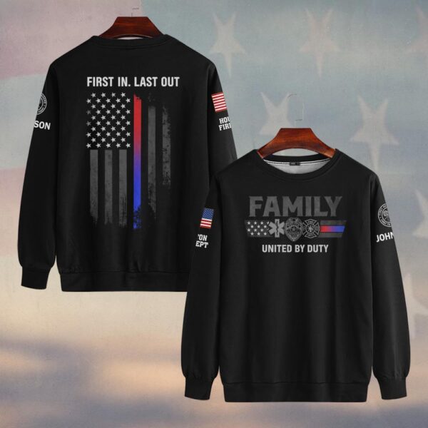 Custom Name & Department First Responder Family United By Duty #DQH0483 - Sweatshirt