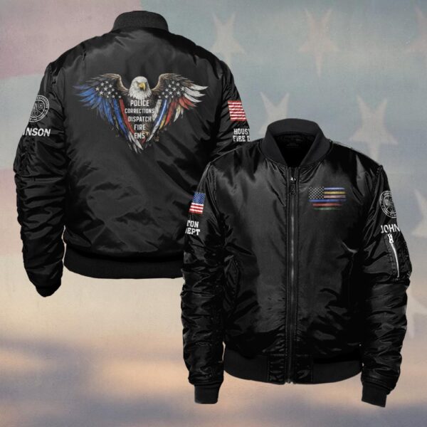 Custom Name & Department Eagle of the Front Line #DQH0488 - Bomber Jacket
