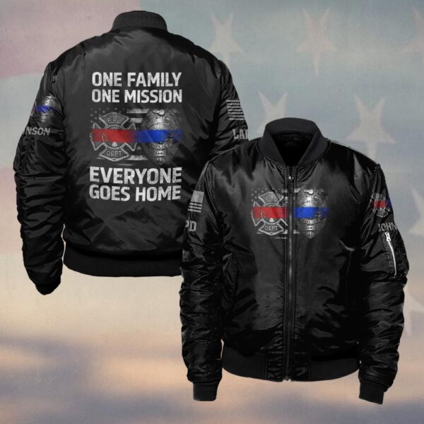 Custom Name & Department Brotherhood of the Line – Everyone Goes Home - Bomber Jacket