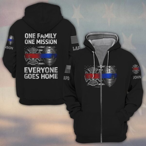 Custom Name & Department Brotherhood of the Line – Everyone Goes Home - Zip Hoodie