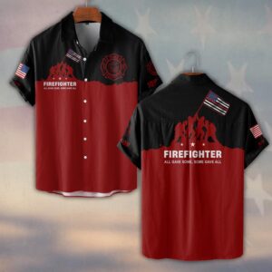 Custom Name & Department Firefighter All Gave Some Some Gave All #DQH0501 - Short Sleeve Button Shirt
