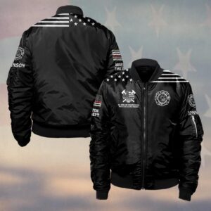 Custom Name & Department All Men Are Created Equal American Flag Edition #DQH0504 - Bomber Jacket