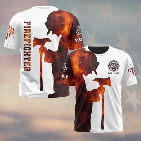 Custom Name & Department Kneel For The Fallen Firefighter #DQH0505 - T-shirt