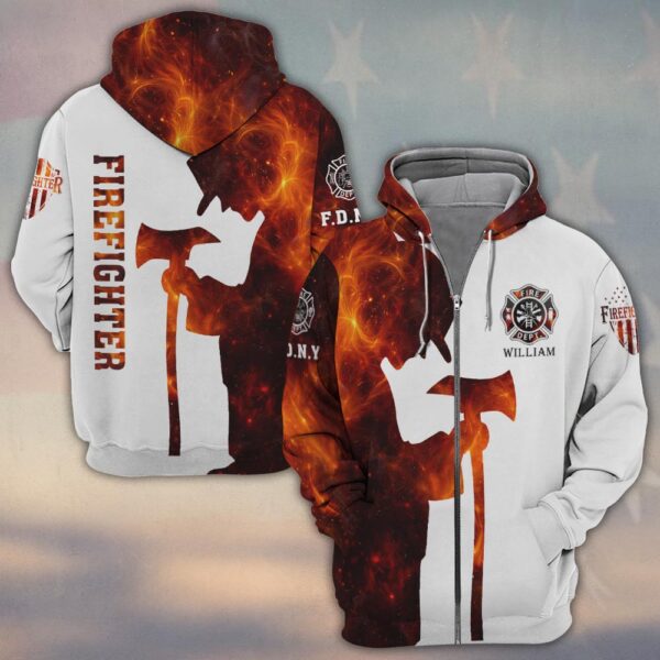 Custom Name & Department Kneel For The Fallen Firefighter #DQH0505 - Zip Hoodie