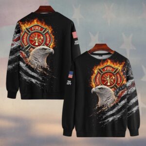 Custom Name & Department Firehouse Guardian Eagle Firefighters #DQH0510 - Sweatshirt