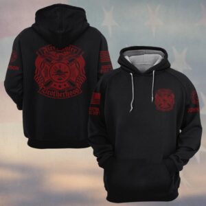 Custom Name & Departmentg Firefighter Brotherhood – Blood & Honor #DQH0516 - Hoodie