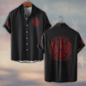 Custom Name & Departmentg Firefighter Brotherhood – Blood & Honor #DQH0516 - Short Sleeve Button Shirt