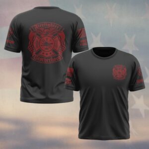 Custom Name & Departmentg Firefighter Brotherhood – Blood & Honor #DQH0516 - T-shirt