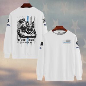 Custom Name & Department Respect & Honor – K9 Leads The Way #DQH0518 - Sweatshirt