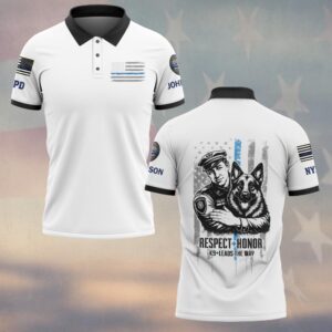 Custom Name & Department Respect & Honor – K9 Leads The Way #DQH0518 - Polo