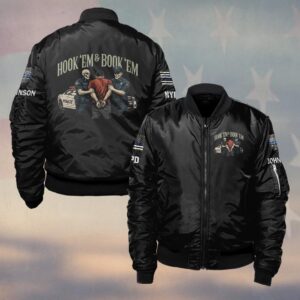 Custom Name & Department Hook ’Em & Book ’Em – Law Enforcement Edition #DQH0519 - Bomber Jacket