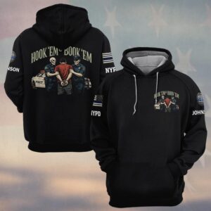 Custom Name & Department Hook ’Em & Book ’Em – Law Enforcement Edition #DQH0519 - Hoodie