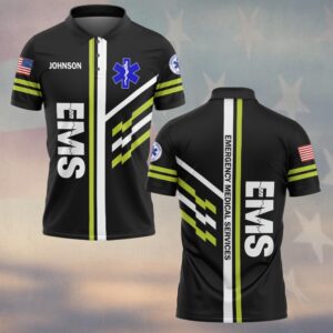 Custom Name HiVis EMS On Duty Frontline Medic First Responder #DQH0531 - Polo