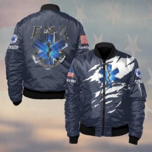 Custom Name & Department On Call for Life EMS Tribute First Responder #DQH0532 - Bomber Jacket