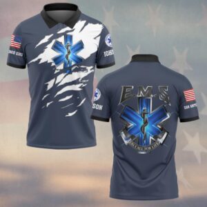 Custom Name & Department On Call for Life EMS Tribute First Responder #DQH0532 - Polo