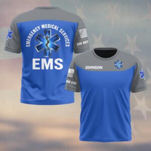 Custom Name & Department Live to Save Lives EMS First Responder #DQH0533 - T-shirt