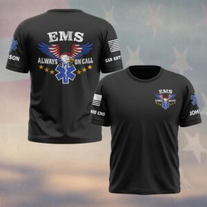 Custom Name & Department Wing Of Rescue Always On Call EMS First Responders #DQH0535 - T-shirt