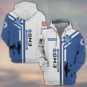 Custom Name & Department Live to Save Lives V2 EMS First Responder #DQH0536 - Zip Hoodie