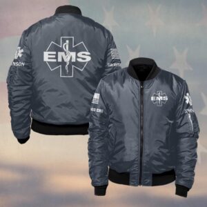 Custom Name & Department EMS Identity First Responders #DQH0537 - Bomber Jacket