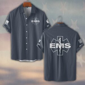 Custom Name & Department EMS Identity First Responders #DQH0537 - Short Sleeve Button Shirt