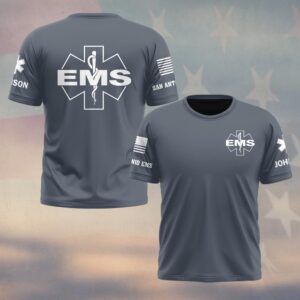 Custom Name & Department EMS Identity First Responders #DQH0537 - T-shirt