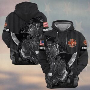 Custom Name & Department Firefighters Through Smoke & Steel #DQH0507 - Hoodie