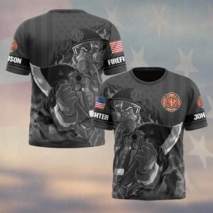 Custom Name & Department Firefighters Through Smoke & Steel #DQH0507 - T-shirt