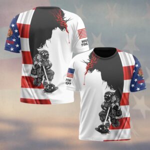 Custom Name & Department Kneel For The Fallen 343 Tribute Firefighters #DQH0514 - T-shirt