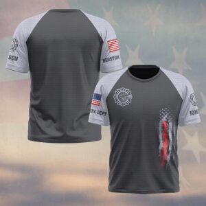 Custom Name & Department Honor In The Line Firefighter #DQH0515 - T-shirt