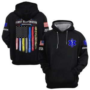 Custom Name & Department & Role Bravery In Action America 250 First Responders #DQH0523 - Hoodie